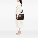 Gucci Medium Leather Web Britt Satchel