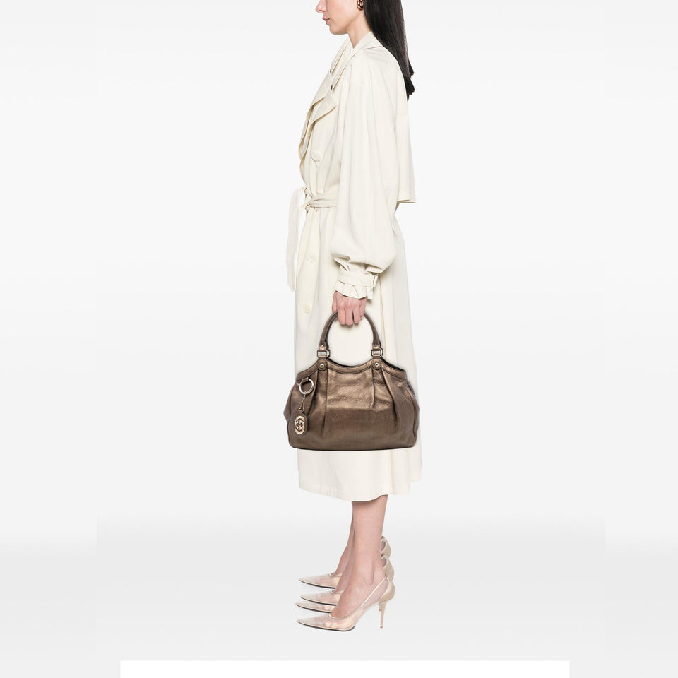 Gucci Medium Metallic Calfskin Sukey Tote