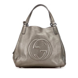 Gucci Medium Metallic Leather Soho Cellarius Tote