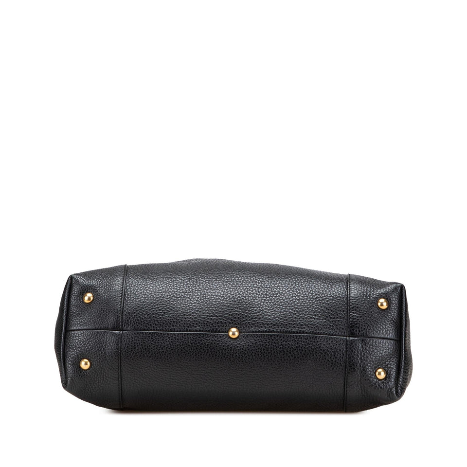 Gucci Medium Pebbled Calfskin Twill Tote