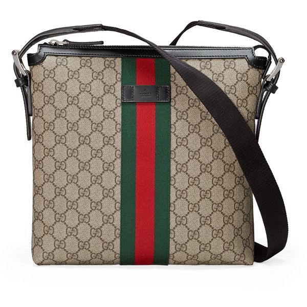 Gucci GG Supreme Canvas Web Flat Messenger Bag