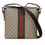 Gucci GG Supreme Canvas Web Flat Messenger Bag