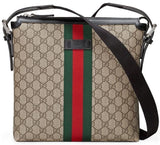 Gucci GG Supreme Canvas Web Flat Messenger Bag