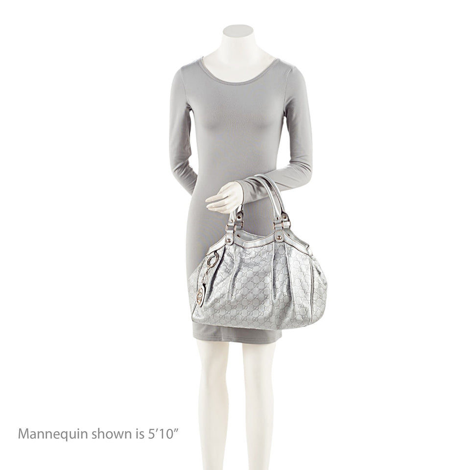 Gucci Metallic Guccissima Leather Sukey Medium Tote