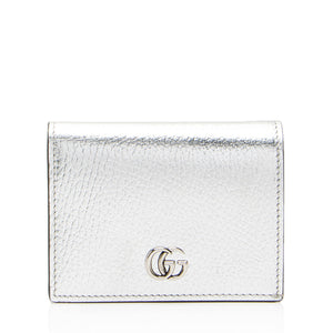 Gucci Metallic Leather GG Marmont Card Case