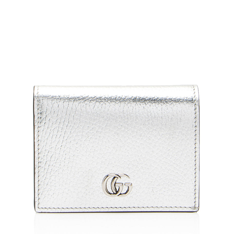 Gucci Metallic Leather GG Marmont Card Case