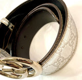 Gucci METALLIC SILVER GucciSSIMA LEATHER BELT