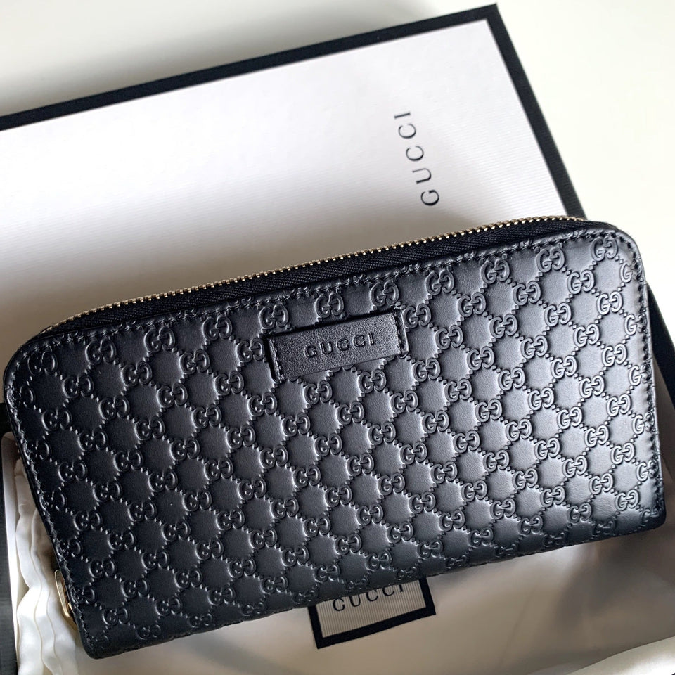 Gucci MICROGucciSSIMA LEATHER LONG ZIPPY WALLET