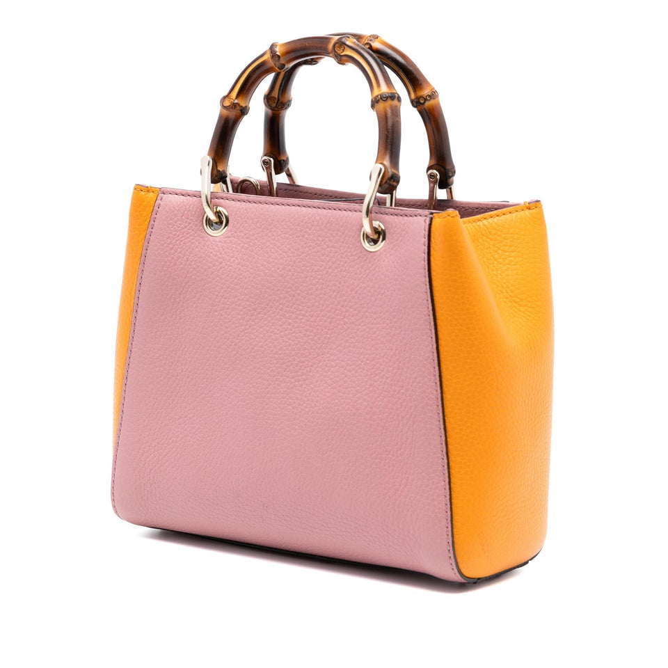 Gucci Mini Bicolor Calfskin Bamboo Shopper Satchel