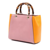 Gucci Mini Bicolor Calfskin Bamboo Shopper Satchel