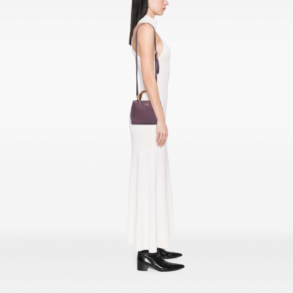 Gucci Mini Calfskin Bamboo Shopper Satchel