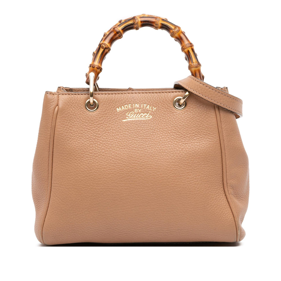 Gucci Mini Calfskin Bamboo Shopper Satchel