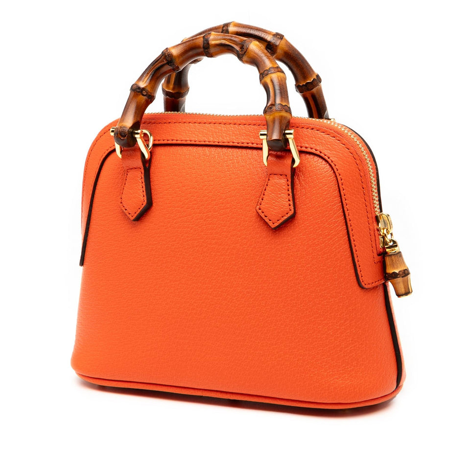 Gucci Mini Dollar Calfskin Bamboo Diana Dome Satchel