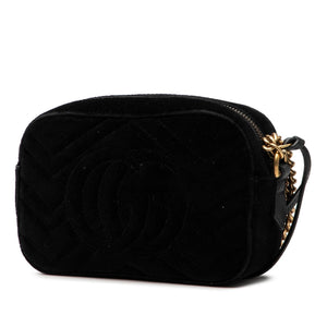 Gucci Mini GG Marmont Crystal Embellished Matelasse Velvet Crossbody