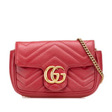 Gucci Mini GG Marmont Matelasse Leather Flap Crossbody