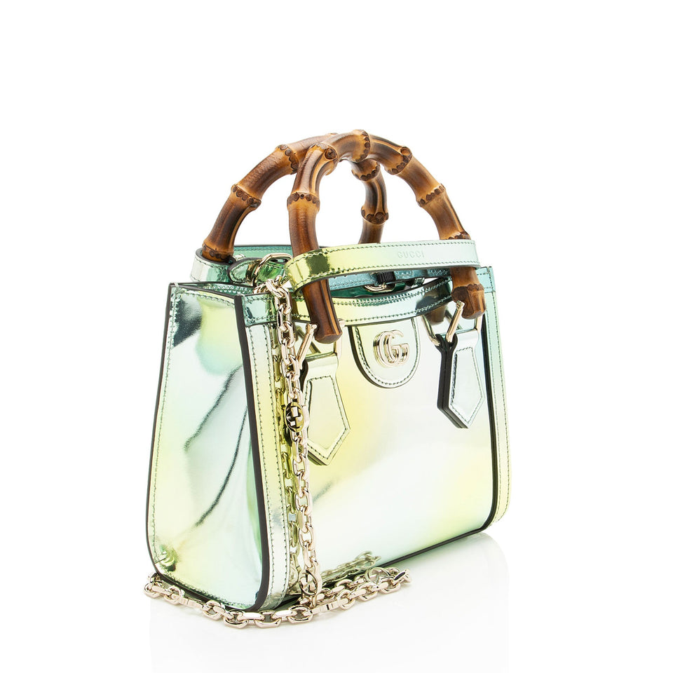 Gucci Mirrored Leather Bamboo Diana Mini Tote