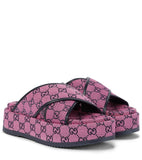 Gucci GG Multicolor platform sandal-Slides