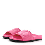 Gucci CHARLOTTE LOGO NAPPA LEATHER SLIDE SANDALS