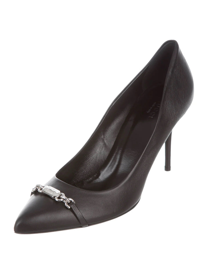 Gucci NAPPA LEATHER MOOREA MOALITA MID HEEL PUMPS