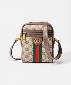 Gucci GG SUPREME CANVAS WEB OPHIDIA MINI CROSSBODY BAG