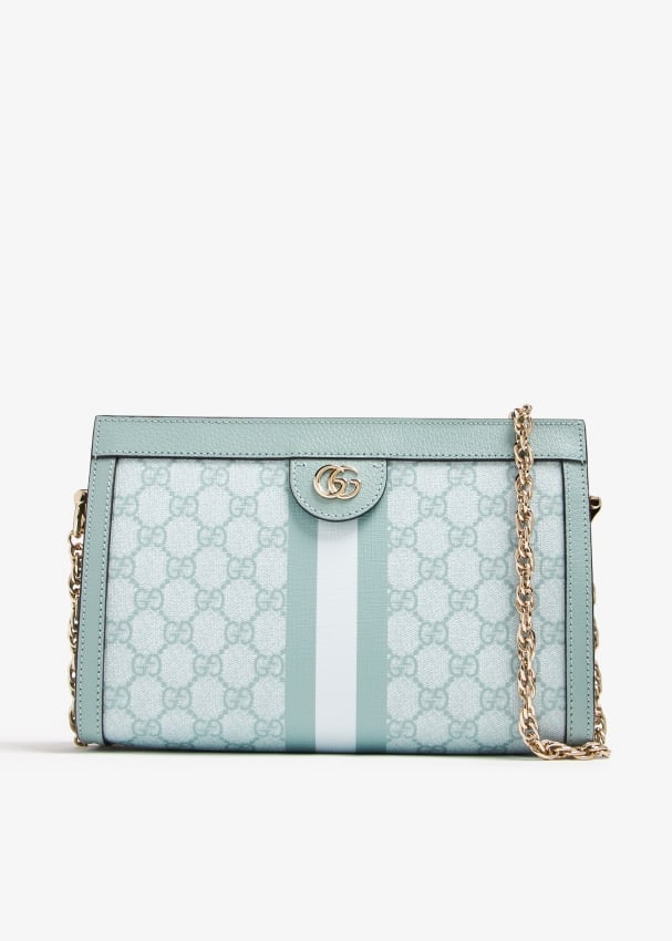 Gucci GG SUPREME OPHIDIA SMALL SHOULDER CHAIN BAG IN BLUE HOTSELL