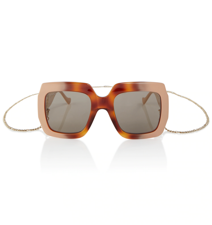 Gucci Chain-trimmed Square Oversized Sunglasses