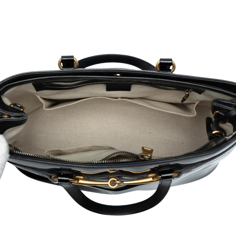 Gucci Patent Bright Bit Satchel