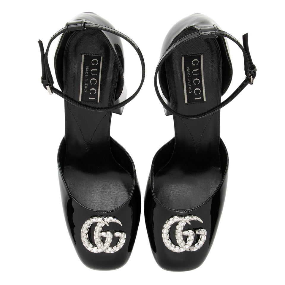 Gucci Patent Leather Crystal GG Platform Pumps - Size 9.5 / 39.5
