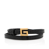 Gucci Patent Leather Square G Wrap Bracelet