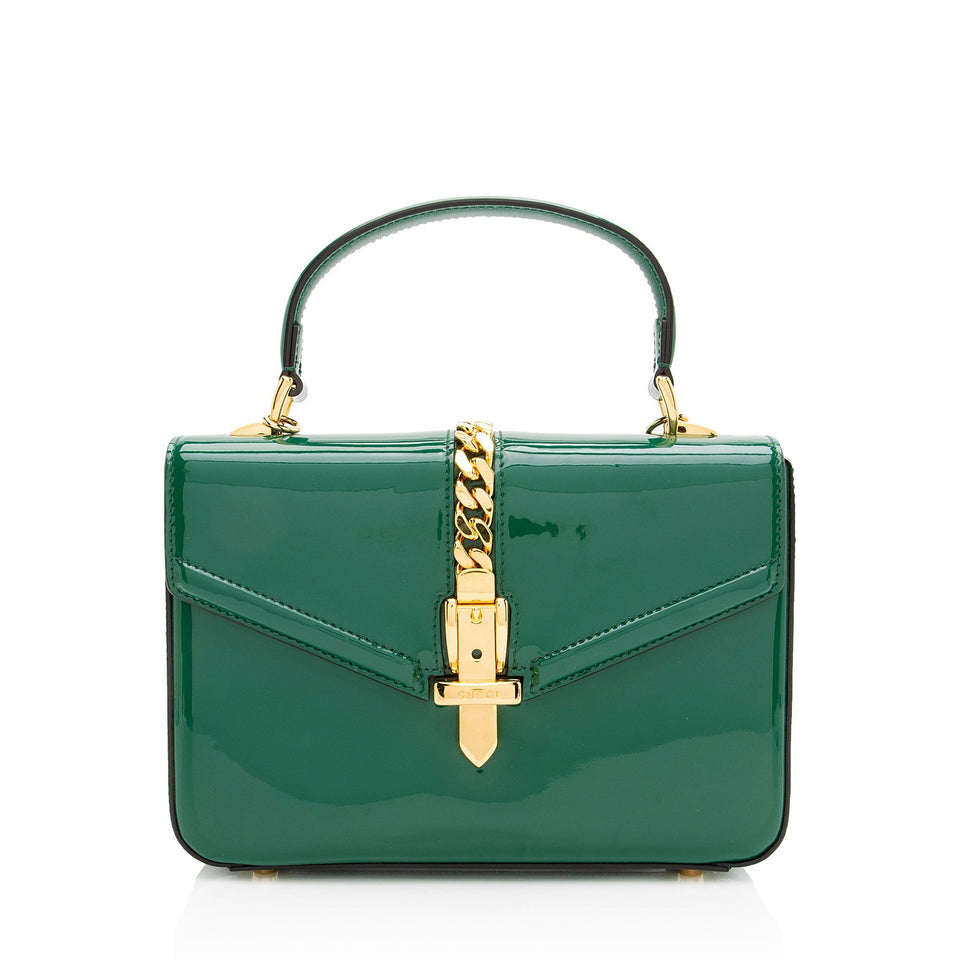 Gucci Patent Leather Sylvie 1969 Mini Top Handle