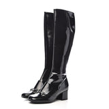 Gucci PATENT LILIAN HORSEBIT KNEE HIGH BOOTS