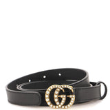 Gucci PEARLY GG MARMONT LEATHER BELT