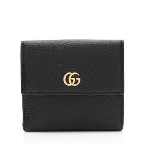 Gucci Pebbled Leather GG Marmont French Wallet