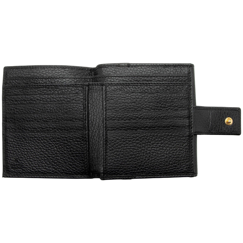 Gucci Pebbled Leather GG Marmont French Wallet