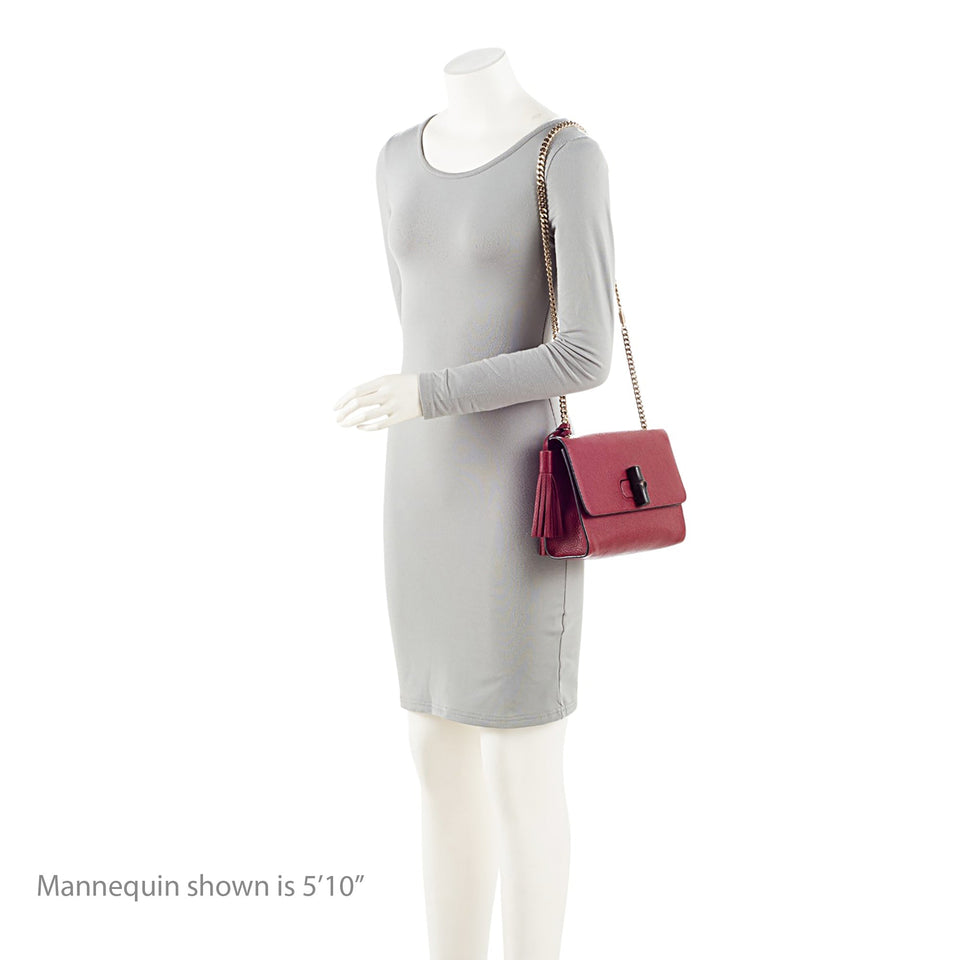 Gucci Pebbled Leather Miss Bamboo Medium Crossbody