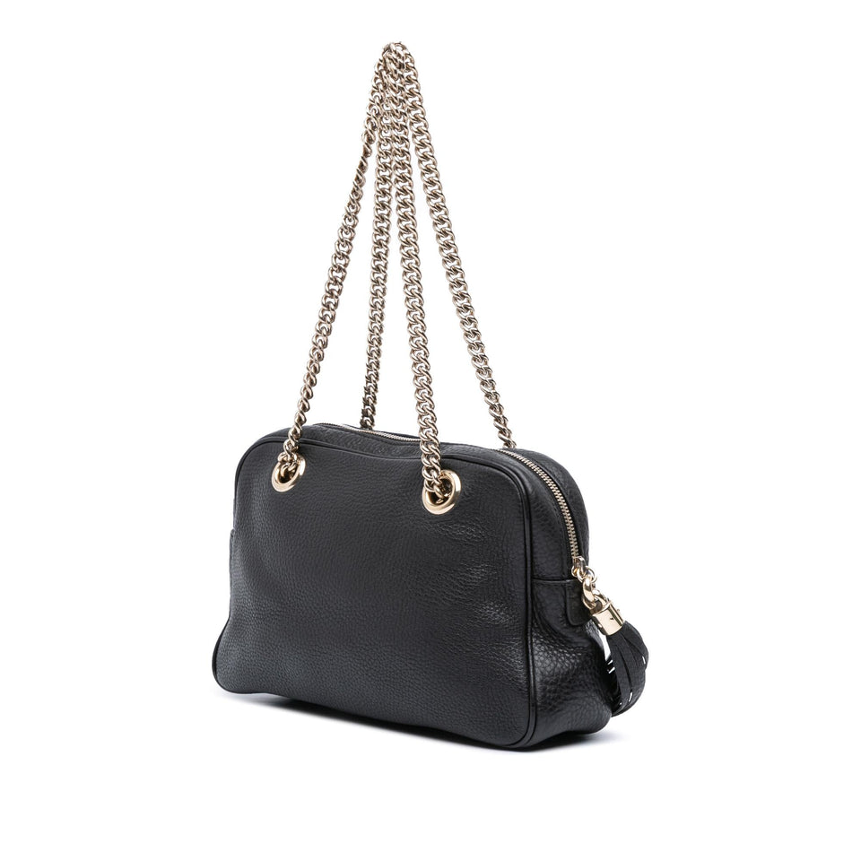 Gucci Pebbled Leather Soho Chain Zip Shoulder Bag