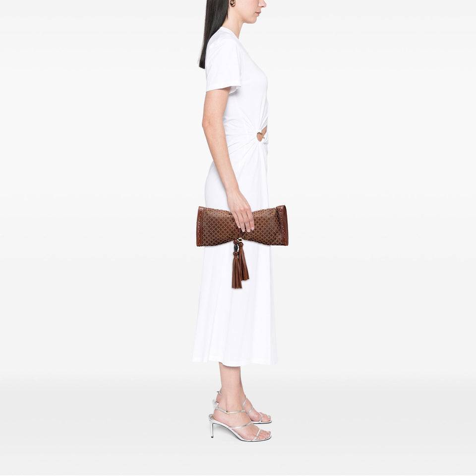 Gucci Perforated Leather Studded Malika Clutch