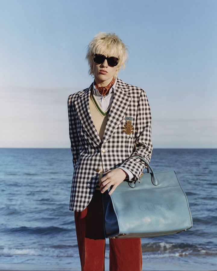 Gucci ALESSANDRO MICHEL PINEAPPLE GINGHAM CHECK BLAZER