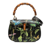 Gucci Printed Calfskin Tropical Bamboo Night Satchel