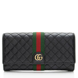 Gucci Quilted Leather GG Marmont Web Trapuntata Continental Wallet