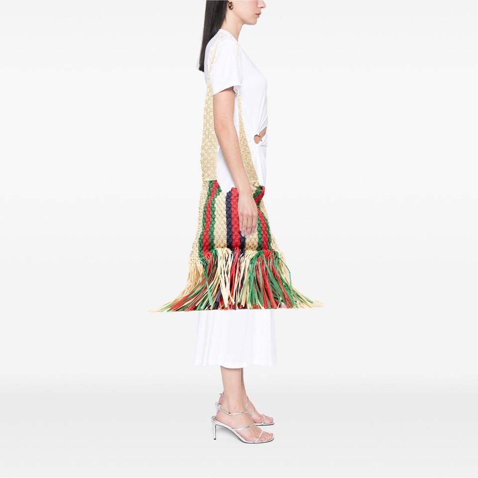 Gucci Raffia Web Crossbody