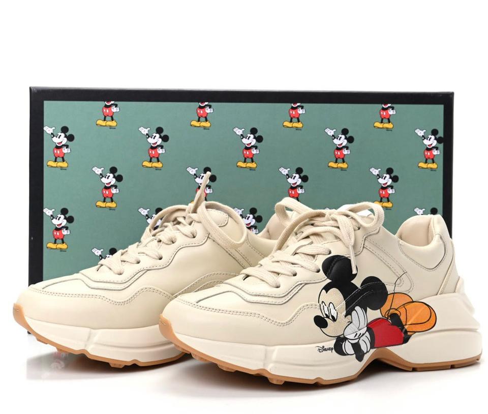 Gucci X Disney Rhyton Mickey Mouse Leather Trainers