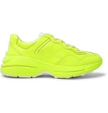 Gucci Yellow Rhyton Leather Fluorescent Sneaker