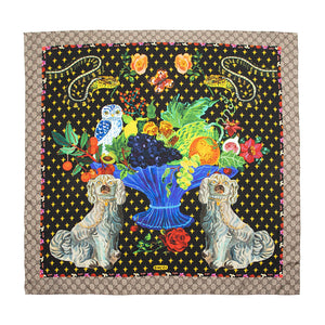 Gucci Silk Dogs and Vase 90cm Scarf