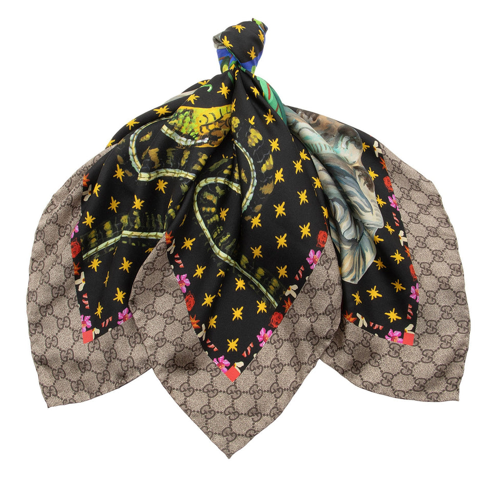 Gucci Silk Dogs and Vase 90cm Scarf