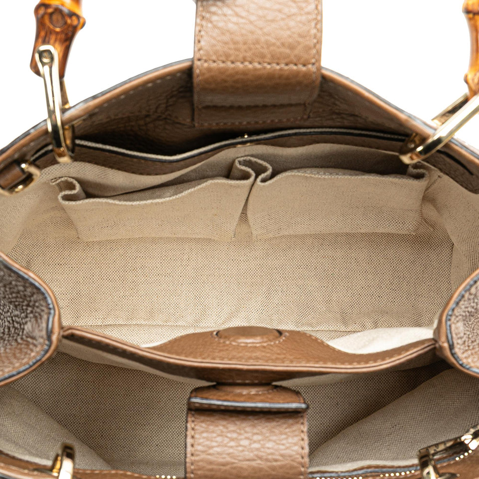 Gucci Small Calfskin Bamboo Shopper Satchel