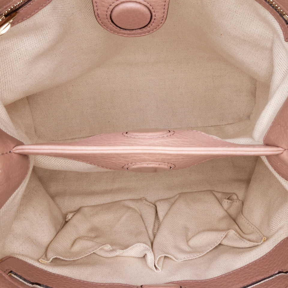 Gucci Small Calfskin Bamboo Shopper Satchel