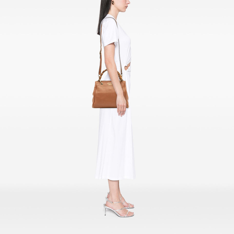 Gucci Small Calfskin Bamboo Shopper Satchel