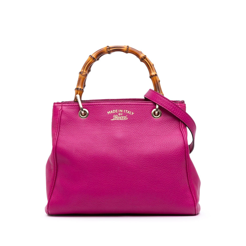 Gucci Small Calfskin Bamboo Shopper Satchel