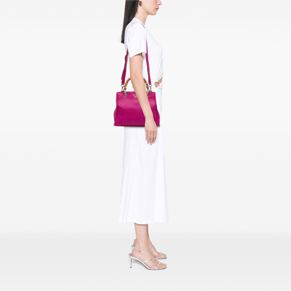 Gucci Small Calfskin Bamboo Shopper Satchel